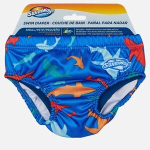 NEW SwimWays Reusable Shark Swim Diaper 50+ UPF Small 0-6M 13-18 Ibs